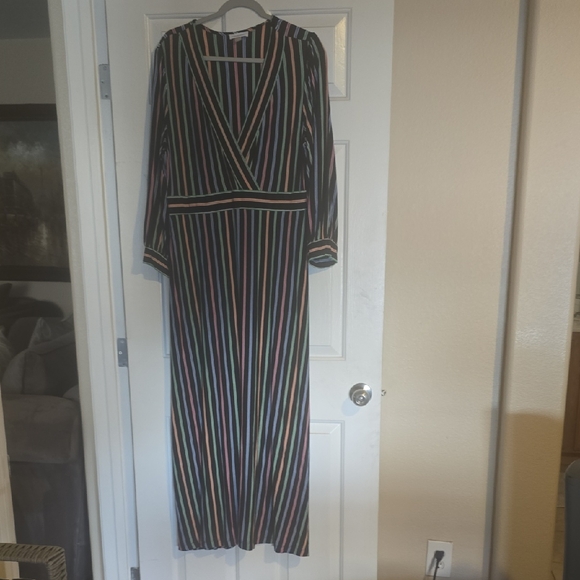 Calvin Klein Vibrant Striped Long Sleeve Dress - Picture 1 of 9